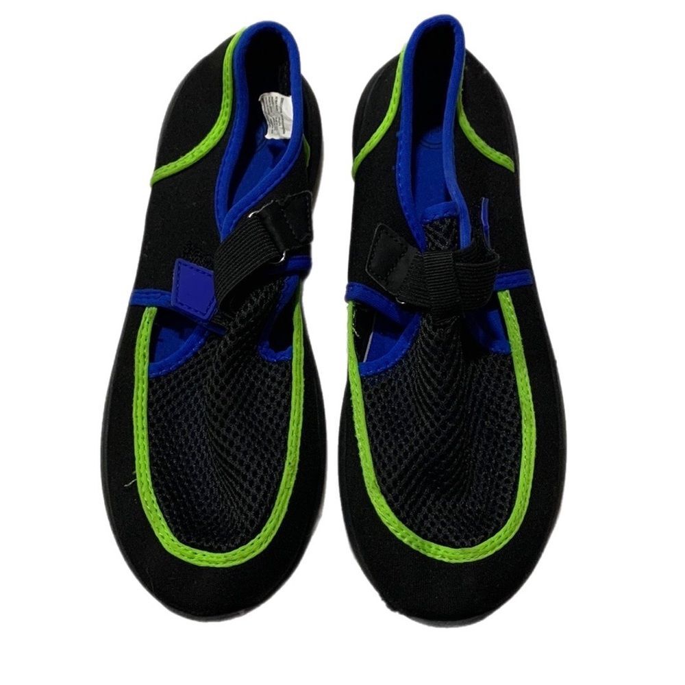 Wonder Nation Big Boys Youth mesh Black Blue Water Shoes Size 4.5